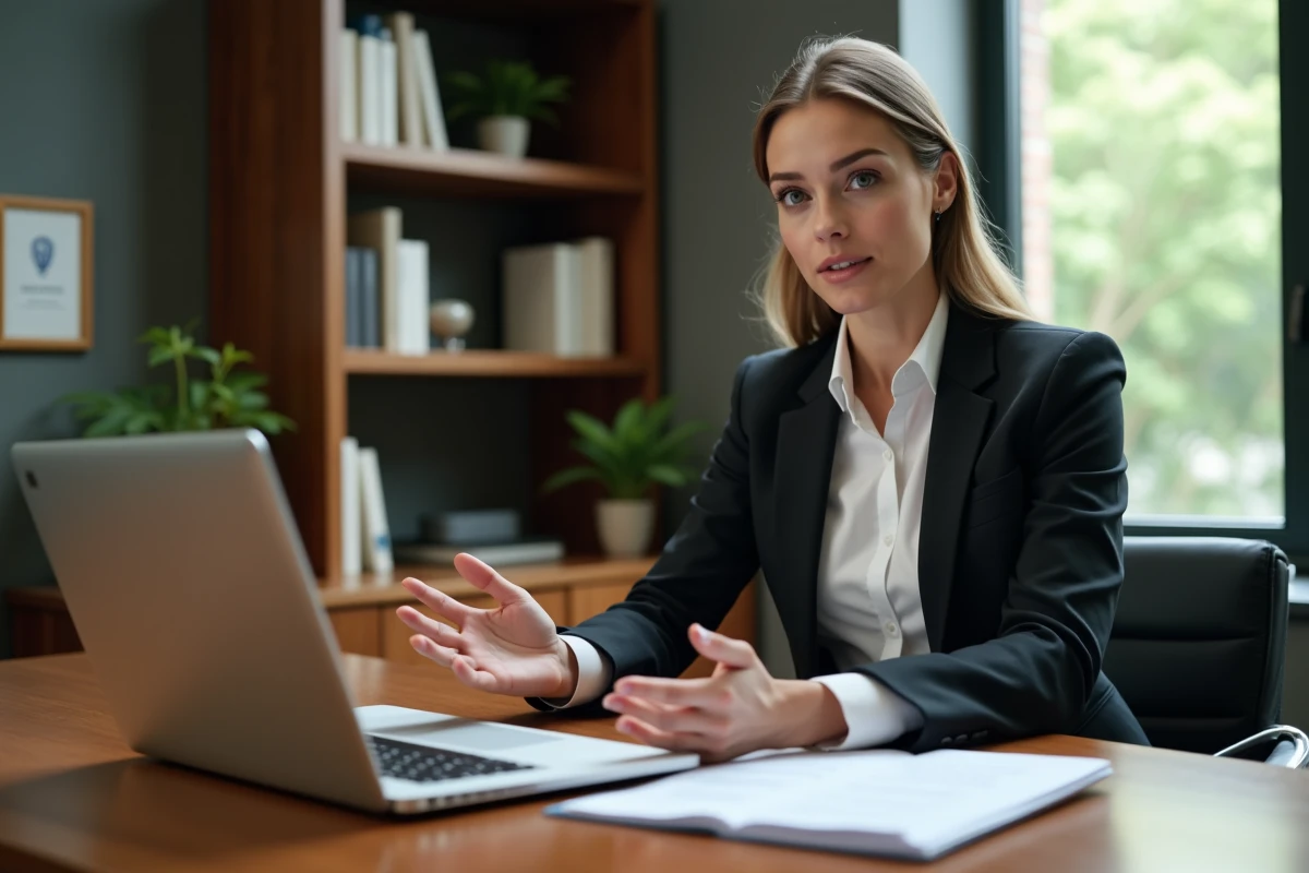 Femme professionnelle en réunion au bureau