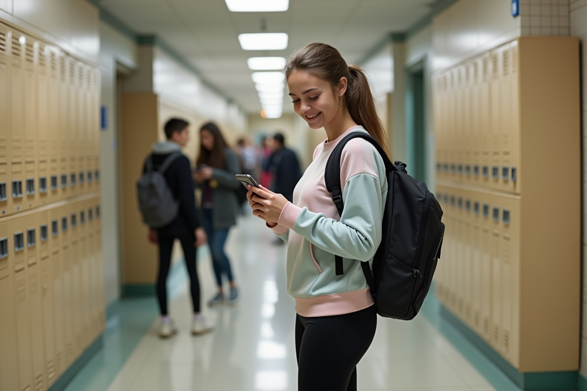 Jeune fille dans un couloir d